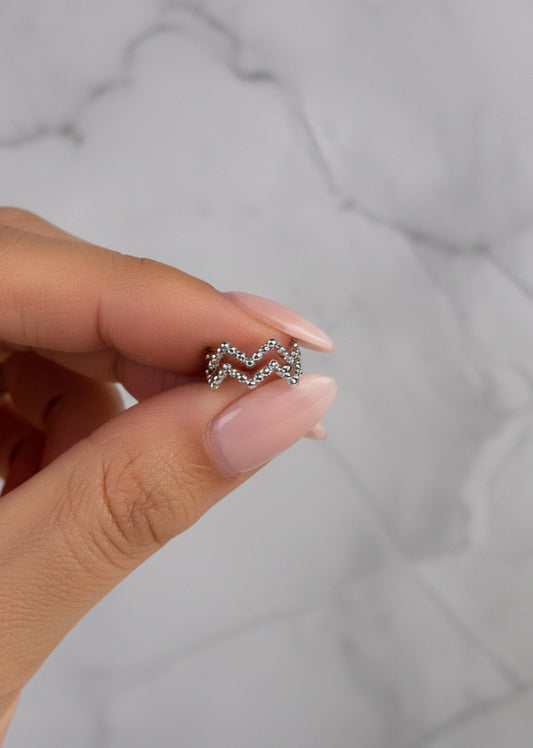 EARCUFF ZIGZAG EN ACERO INOXIDABLE