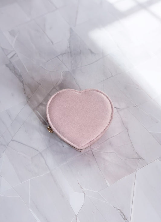 MINI JOYERO SWEET HEART DE TERCIOPELO ROSA