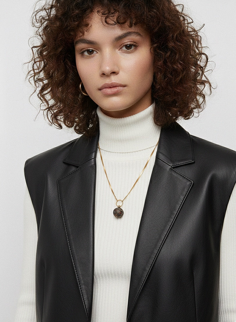 COLLAR GEMA ESTELAR EN RESINA DE ALTA TRANSPARENCIA CON PIEDRAS NATURAL