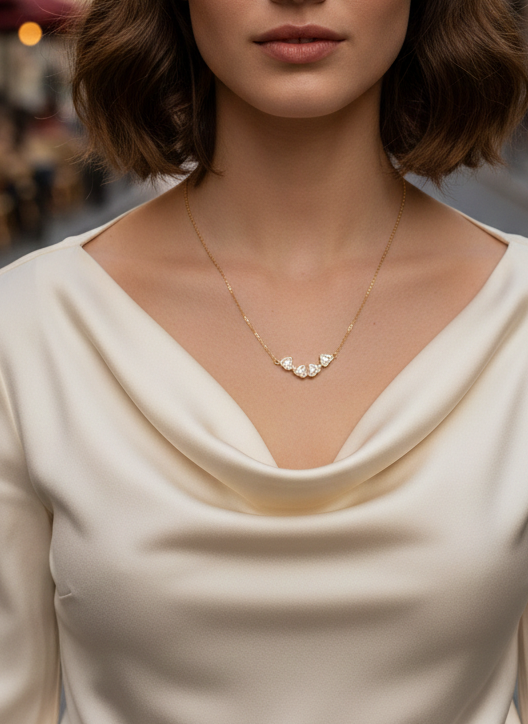 COLLAR DE TRÉBOL CONVERTIBLE 2 EN 1 EN ACERO Y CRISTALES