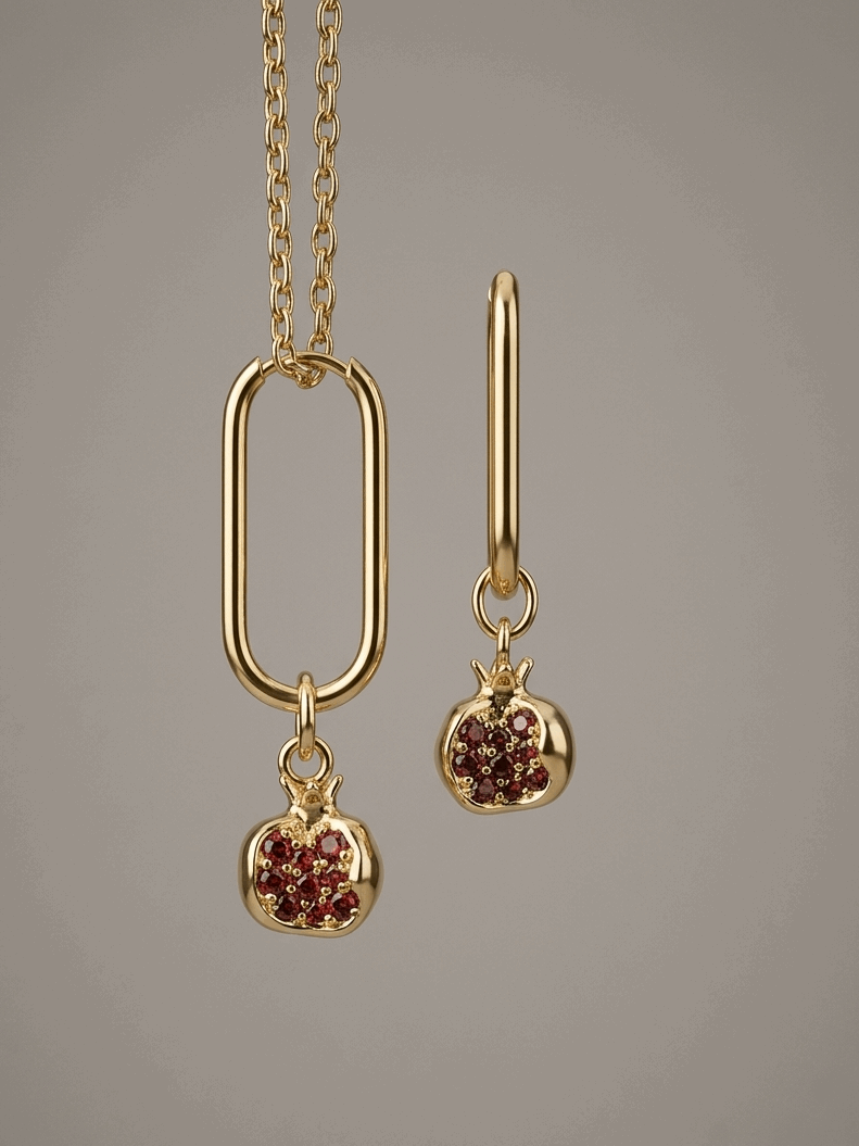 PENDIENTES - RUBIS SACRÉ Baño de oro 18 KT