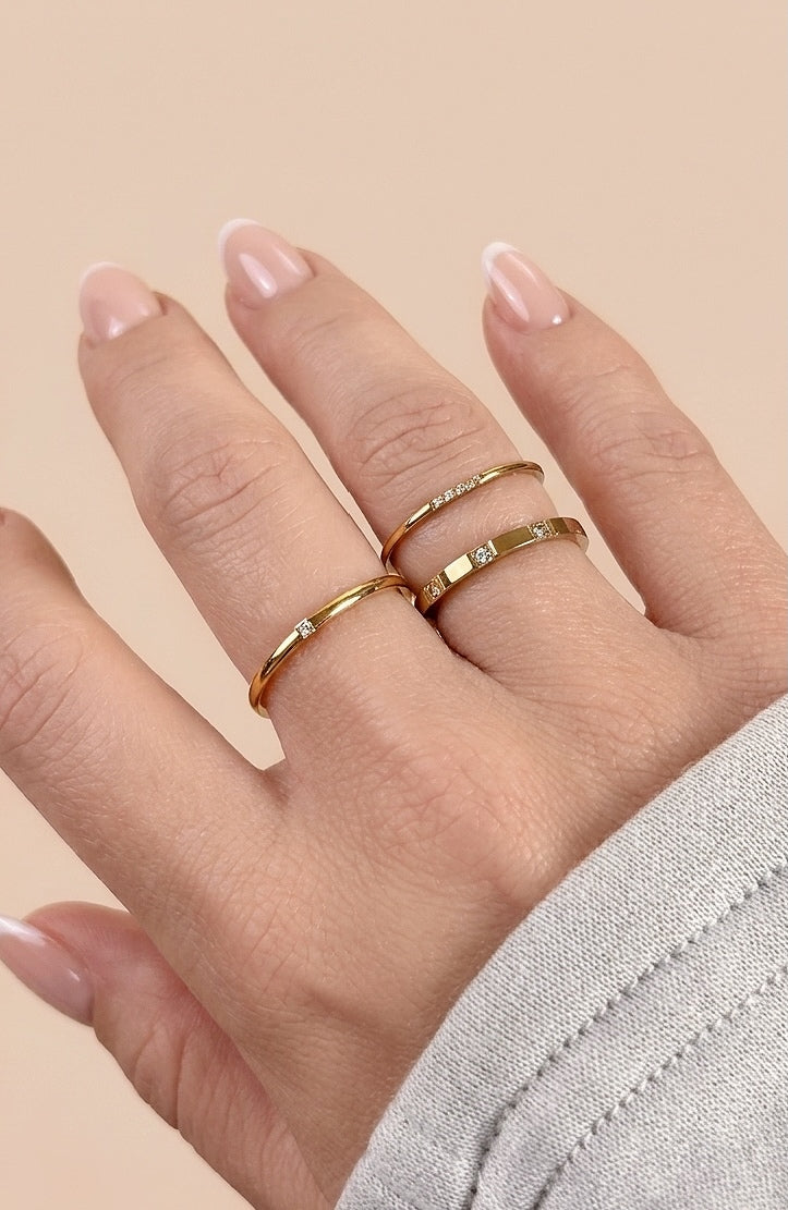 Anillo Fino Eternidad de Acero Inoxidable 316L