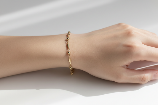 Pulsera de Cuentas y Eslabones de Arroz - Acero 316L