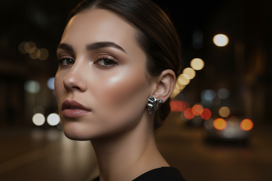 Pendientes Stud con Textura "Corazón" en Acero 316L