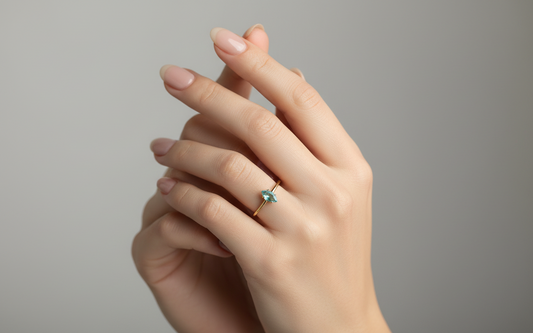 Anillo Marquesa "Ojo de Agua" Bañado en Oro con Acero 316L