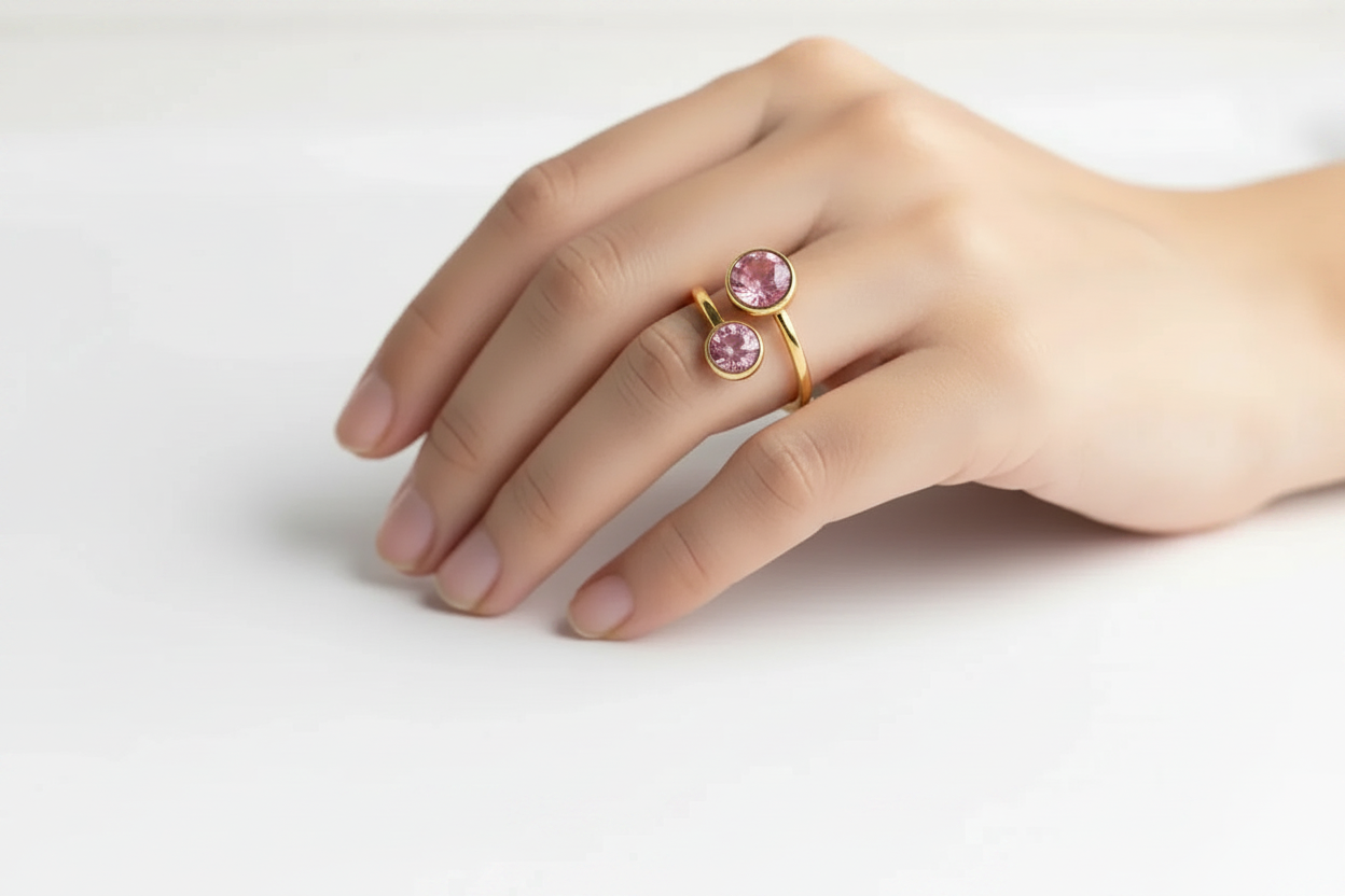 ANILLO AJUSTABLE TOI ET MOI ACERO INOXIDABLE COLOR ORO