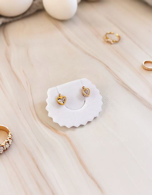 PENDIENTES CORAZÓN DORADO EN ACERO INOXIDABLE