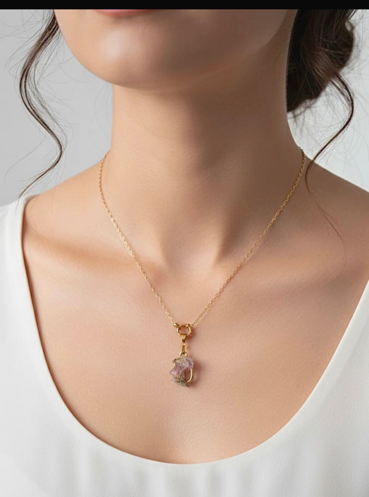 COLLAR DE FLORES NATURALES EN ACERO INOXIDABLE 316L CON CADENA DE 45 CM