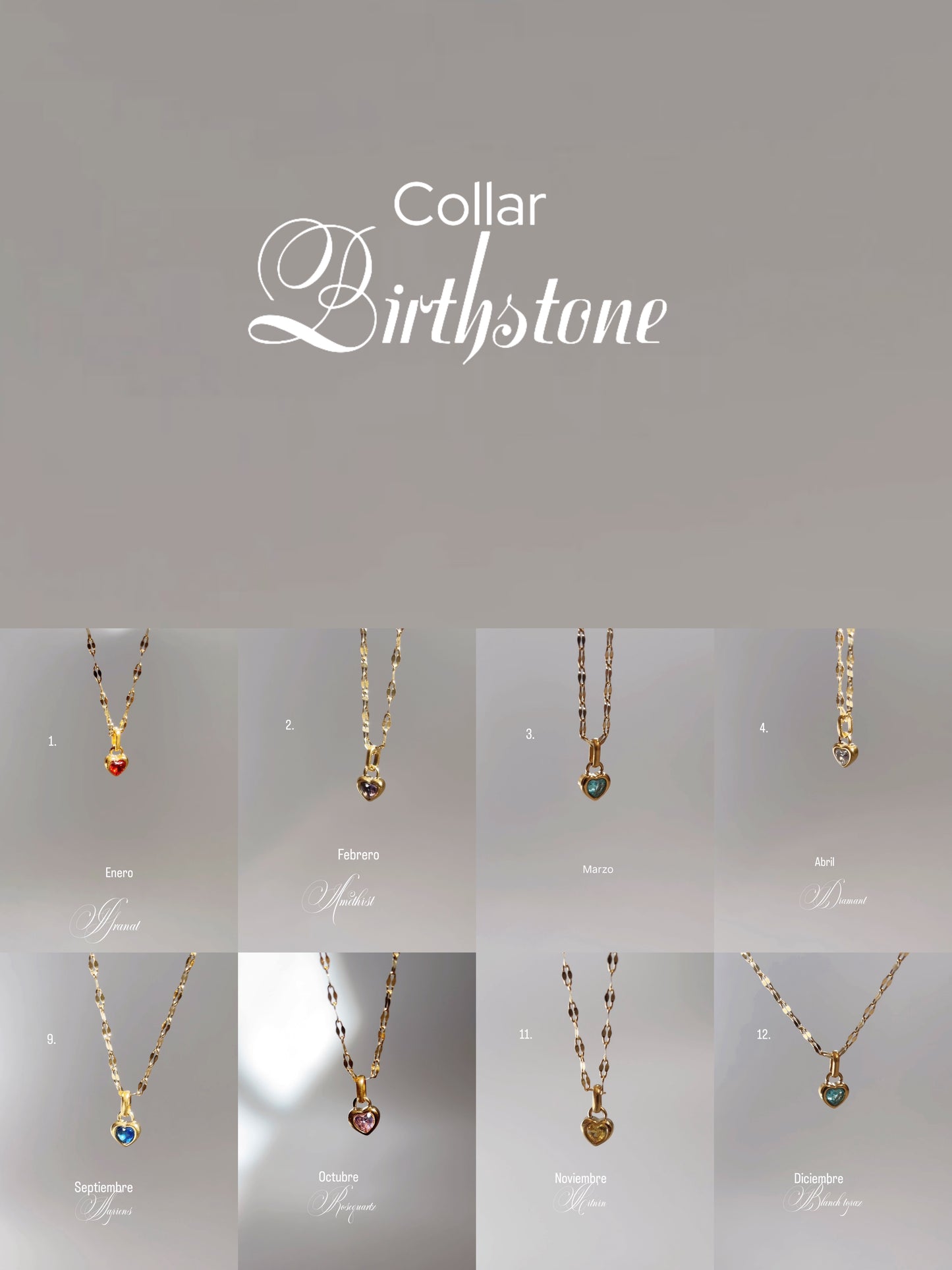 COLLAR Birthstone MES DE NACIMIENTO