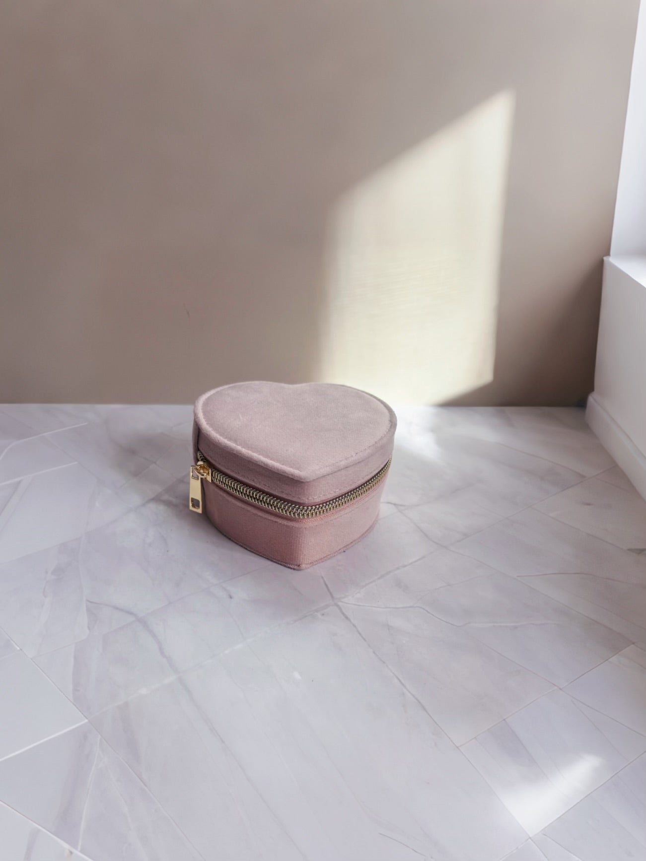 MINI JOYERO SWEET HEART DE TERCIOPELO ROSA