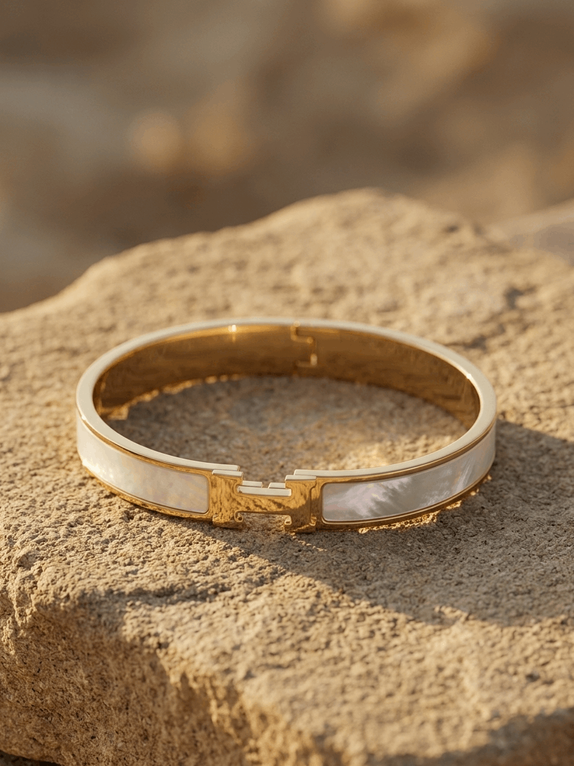 PULSERA H NÁCAR DORADA