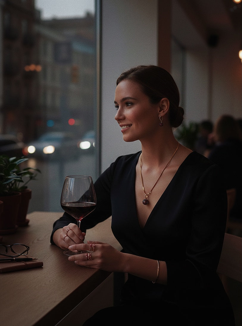 COLLAR GEMA ESTELAR EN RESINA DE ALTA TRANSPARENCIA CON PIEDRAS NATURAL