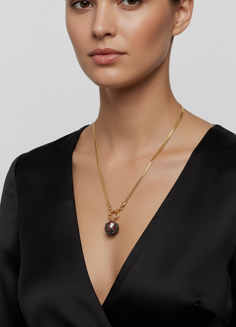 COLLAR GEMA ESTELAR EN RESINA DE ALTA TRANSPARENCIA CON PIEDRAS NATURAL