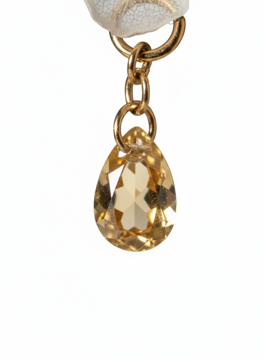 COLLAR DOBLE ROCÍO DE LUZ EN ACERO 316 CON HORTENSIA Y PERLA