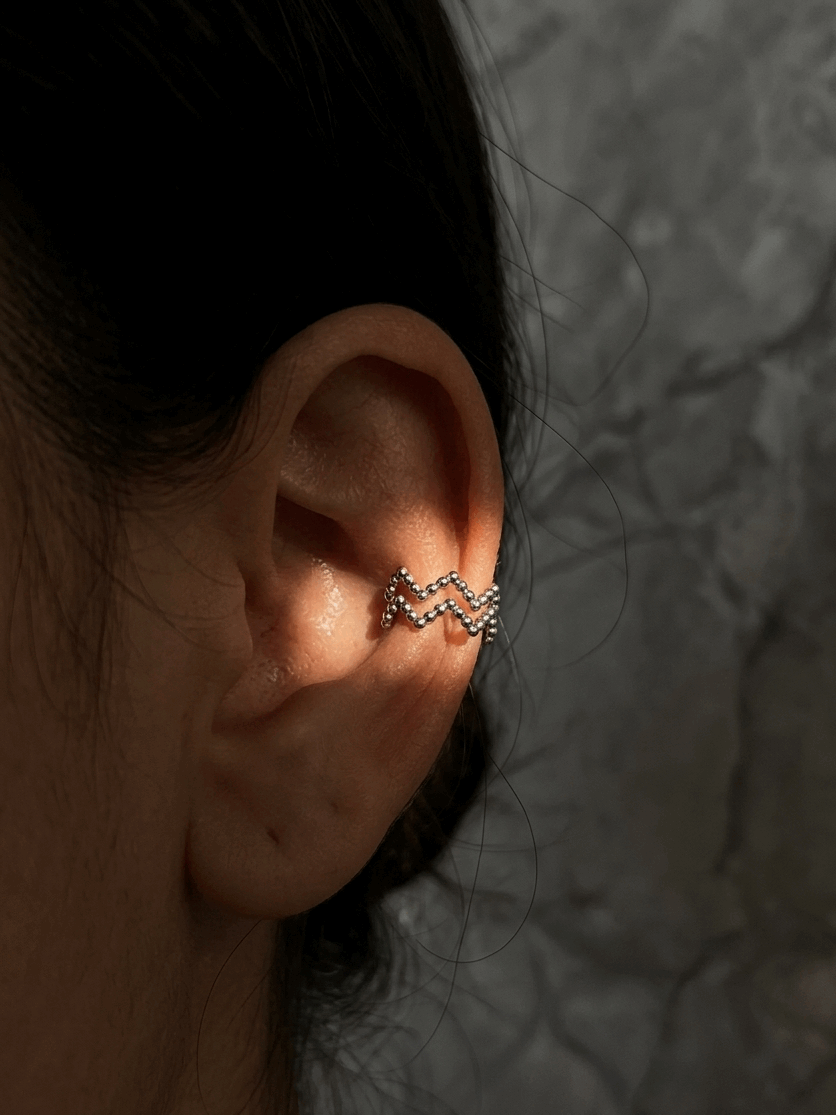 EARCUFF ZIGZAG EN ACERO INOXIDABLE