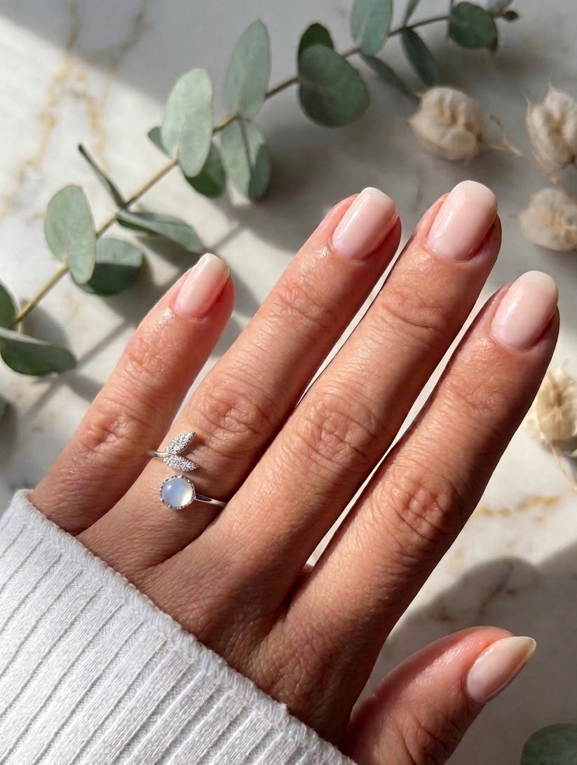 SORTIJA COLA DE SIRENA AJUSTABLE ACERO CON CIRCONITAS PLATEADA