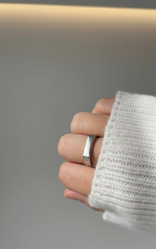 Anillo de Sello (Signet Ring) Clásico de Acero Inoxidable 316L