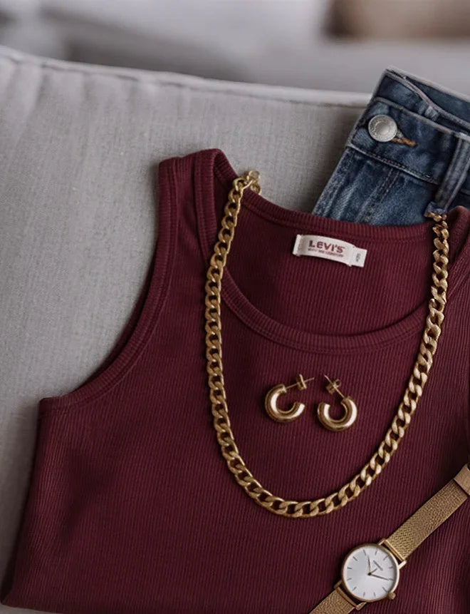 Pendientes Mini Aro Abierto (Chunky) en Acero Inoxidable 316L Bañado en Oro 18K