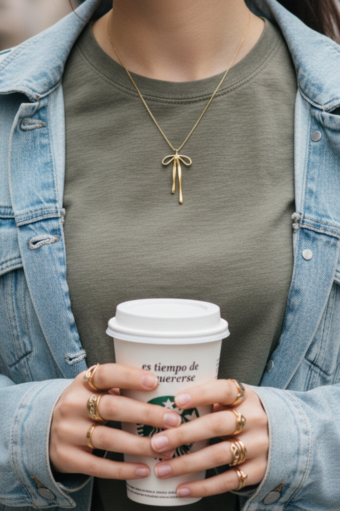 COLLAR LAZO ESSENTIAL CON BAÑO DE ORO 18 KT SOBRE ACERO 316L