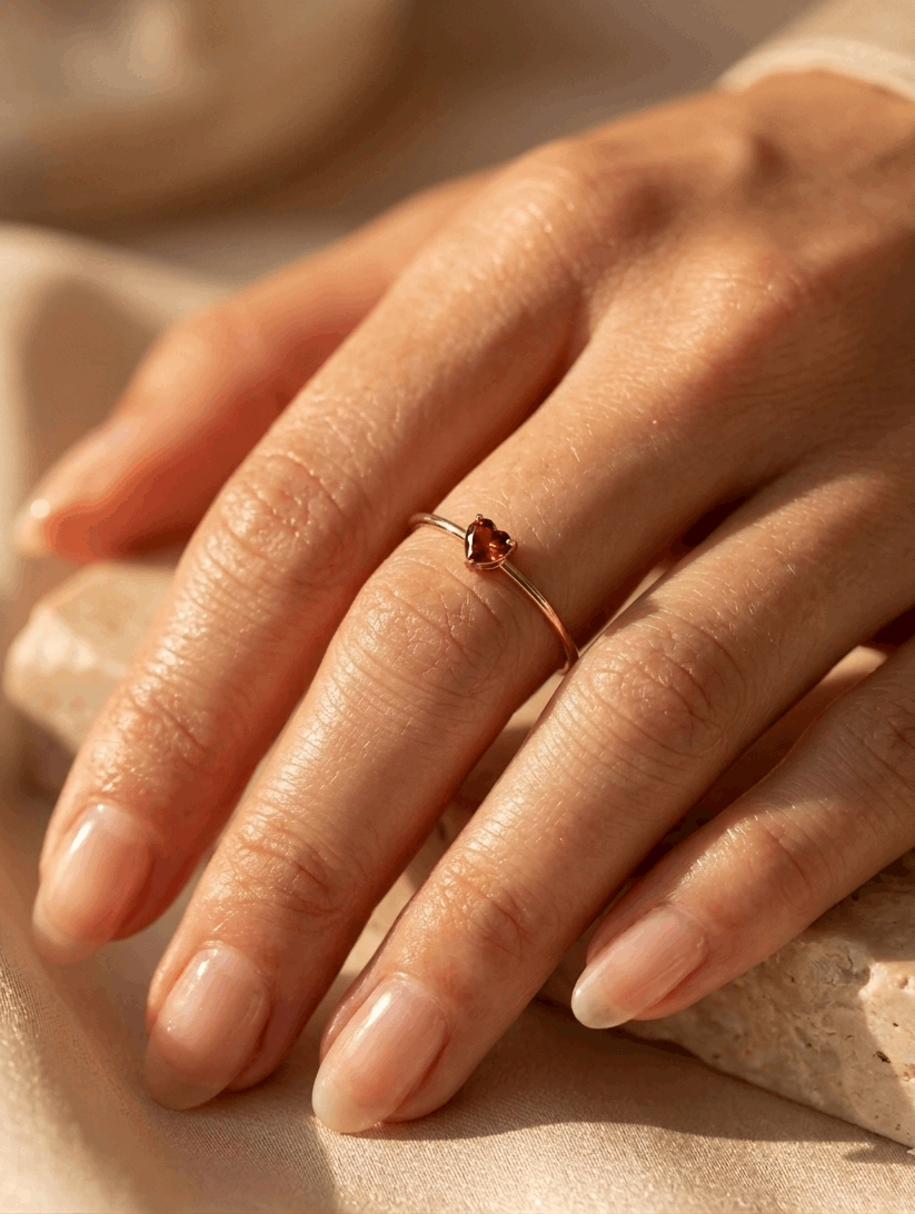 Anillo Heart Rojo Ajustable