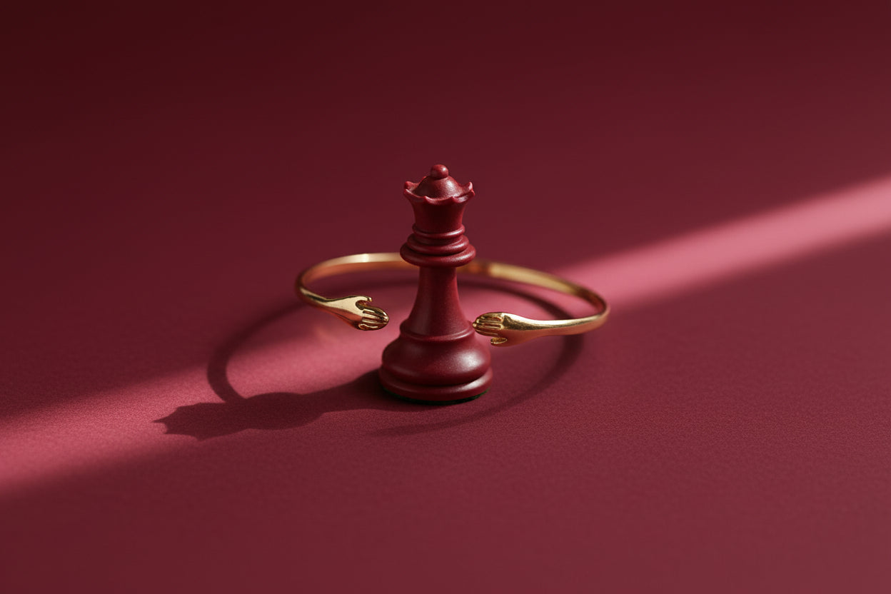 Brazalete Abierto "Manos que Abrazan" - Baño de Oro