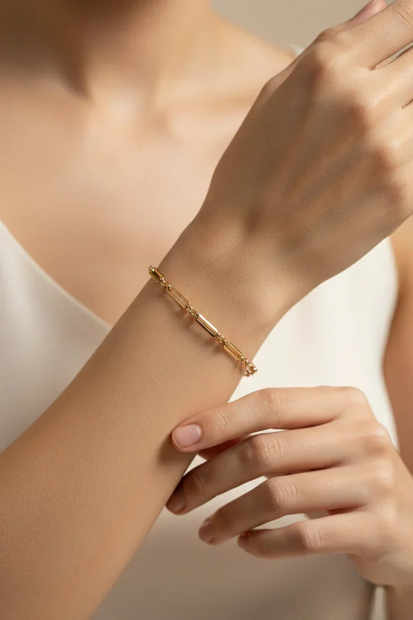 Pulsera dorada acero inoxidable mujer